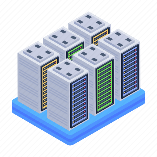 Server network, server room, data bank, datacenter network, storage servers icon - Download on Iconfinder