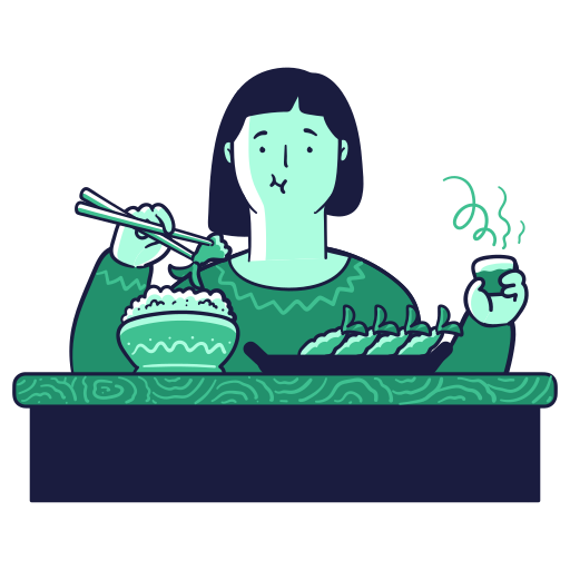 Food, meal, sushi, woman, senses, taste, using all the senses illustration - Free download