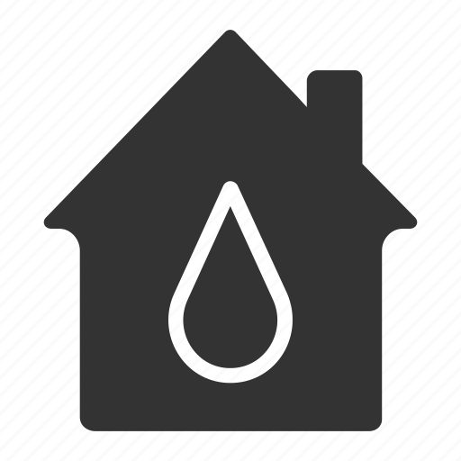 House, insurance, property, supply, water drop, watering icon - Download on Iconfinder