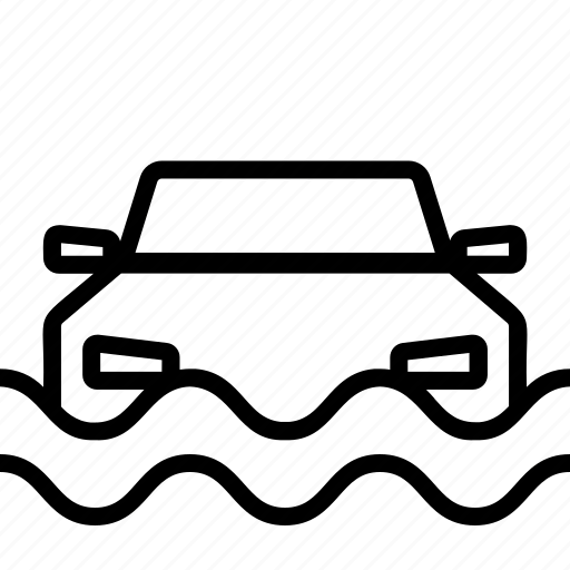 Floating, car, vehicle, accident, water, road, insurance icon - Download on Iconfinder