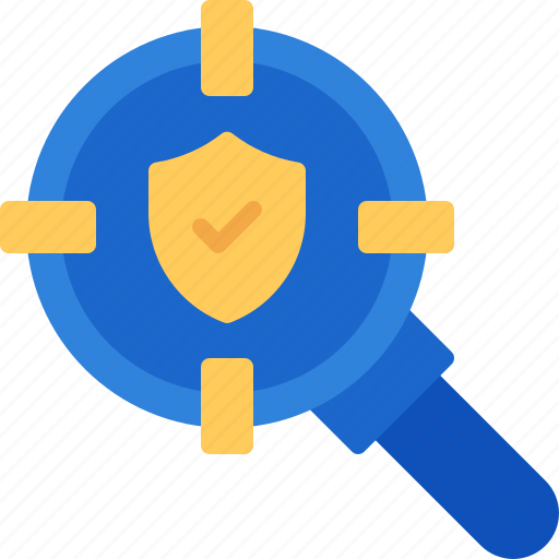 Search, shield, protection, security, magnifying, glass icon - Download on Iconfinder