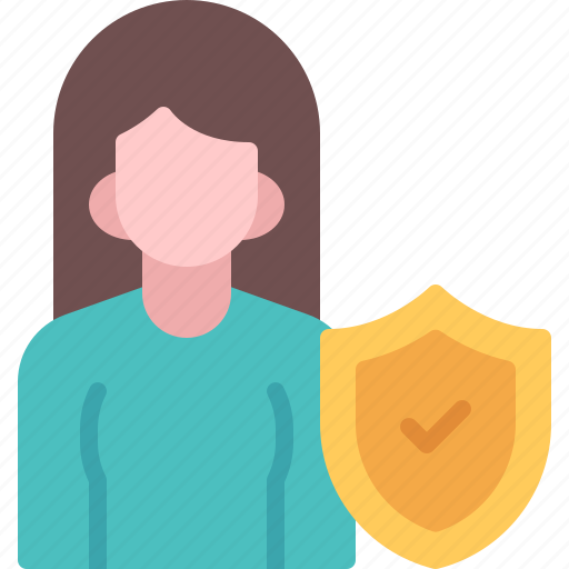 Woman, insurance, shield, medical, user icon - Download on Iconfinder