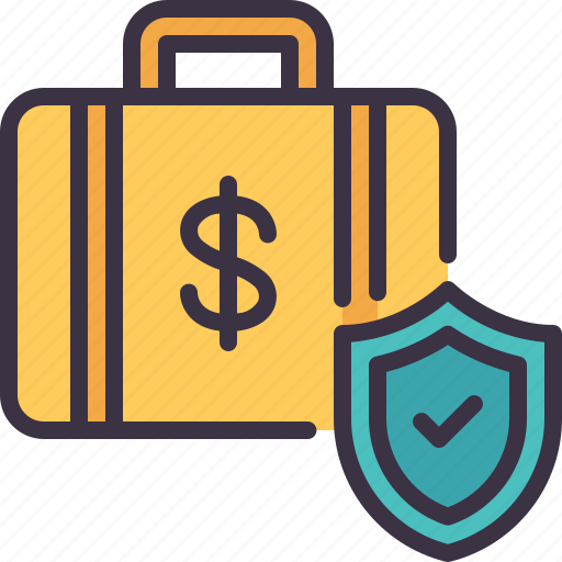 Briefcase, money, shield, protection icon - Download on Iconfinder