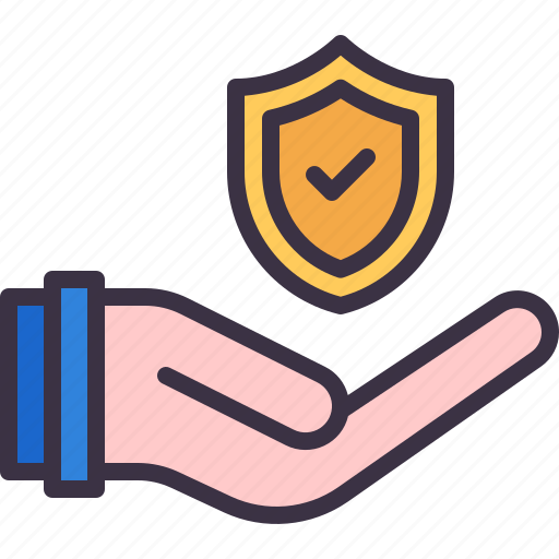 Hand, insurance, shield, safety, protected icon - Download on Iconfinder