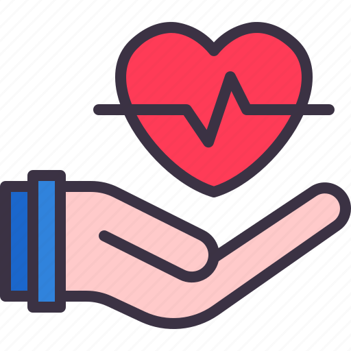 Heart, rate, hand, health, cardiology, pulse icon - Download on Iconfinder