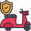 scooter, insurance, shield, vehicle, transport 