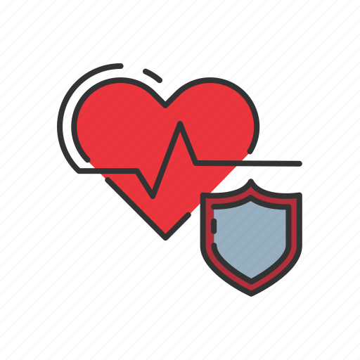 Health, heart, insurance, life, protection, pulse, shield icon - Download on Iconfinder