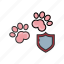 animal, insurance, paws, pet, protection, shield 