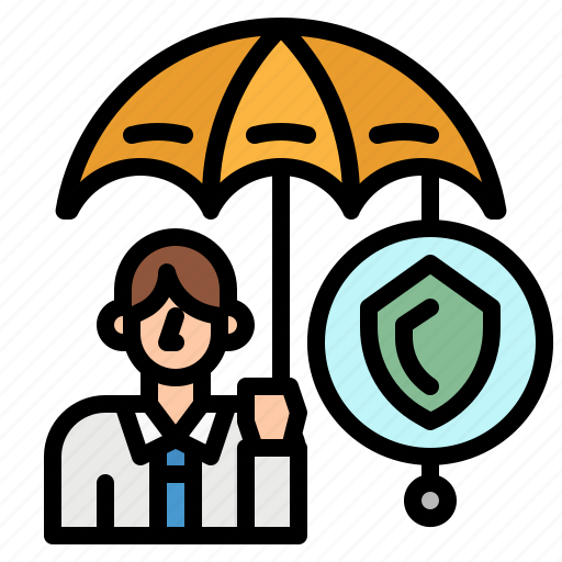 Insurance, man, safe, sell, umbrella icon - Download on Iconfinder