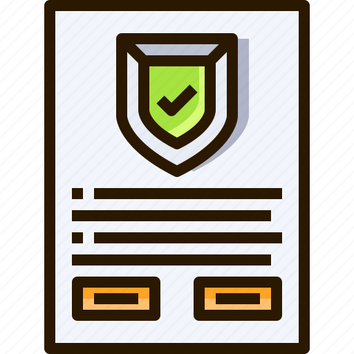 Document, file, insurance, protection, safety, shield icon - Download on Iconfinder