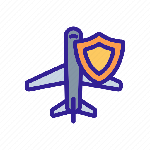 Aircraft, airport, insurance, protection, security, transportation, web icon - Download on Iconfinder