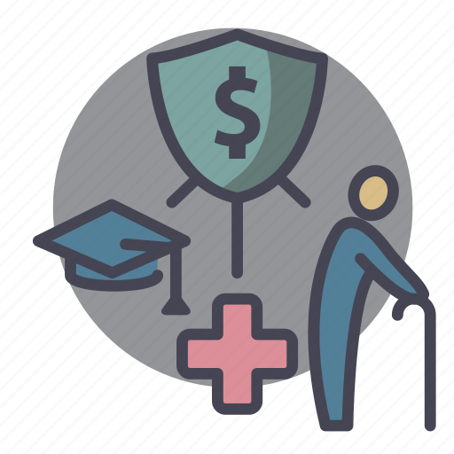 Insurance, benefits, cover, protection, pension time, education cost, healthy cost icon - Download on Iconfinder
