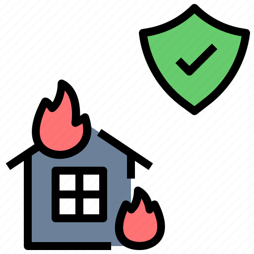 House, fire, insurance, coverage, protect, accident, security icon - Download on Iconfinder