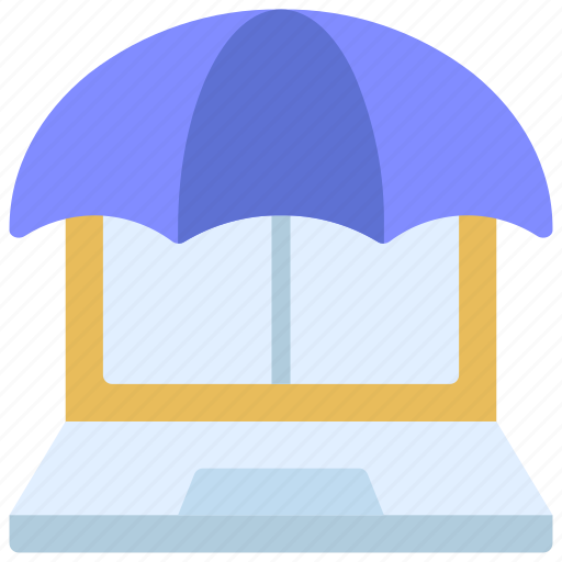 Laptop, cover, insured, umbrella, computer icon - Download on Iconfinder