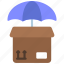 postal, package, cover, insured, umbrella, box 