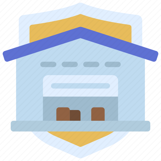 Warehouse, protection, insured, building, shield icon - Download on Iconfinder