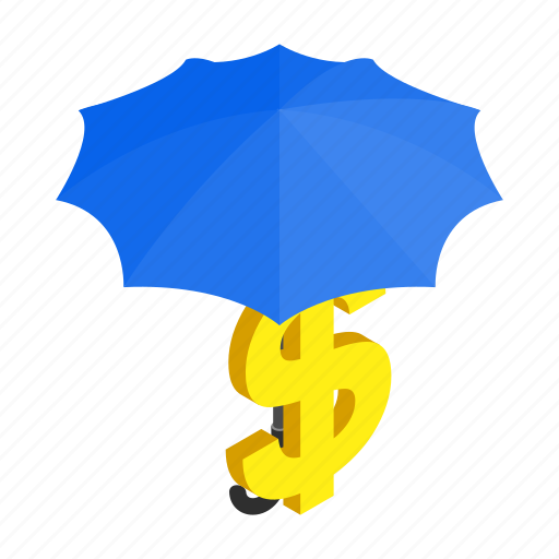 Bank, dollar, finance, isometric, protection, sign, umbrella icon - Download on Iconfinder