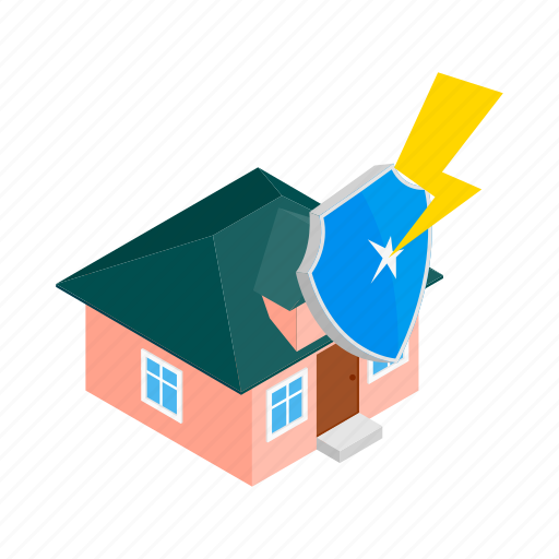 Home, house, insurance, isometric, lock, protection, shield icon - Download on Iconfinder