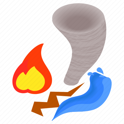 Catastrophe, disaster, earthquake, isometric, nature, tornado, tsunami icon - Download on Iconfinder