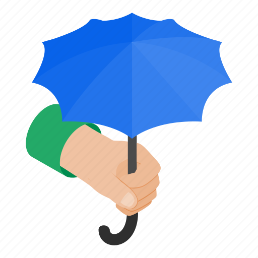 Background, concept, graphic, hand, holding, isometric, umbrella icon - Download on Iconfinder