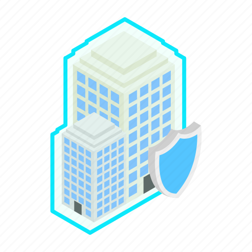 Building, insurance, isometric, lock, protection, security, shield icon - Download on Iconfinder