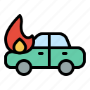 accident, car, fire, insurance, vehicle