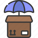 postal, package, cover, insured, umbrella, box