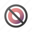 forbidden, ban, cancel, delete, remove, stop 