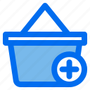basket, cart, shopping, add, user