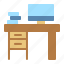 desk, table, furniture, interior 
