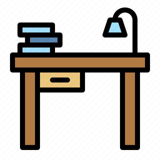 Study desk, study table, interior, interior design, home decoration, furniture, sweet home icon - Download on Iconfinder