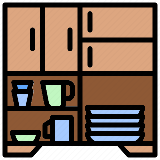 Cabinet, crockery, faience, furniture, kitchen, tableware icon - Download on Iconfinder
