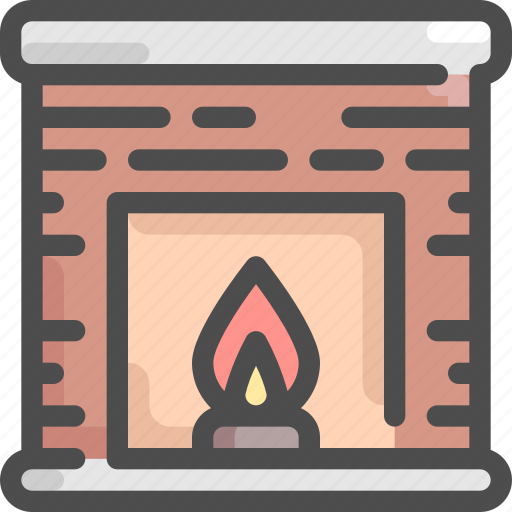 Burn, fire, fireplace, house, interior, living room, warm icon - Download on Iconfinder