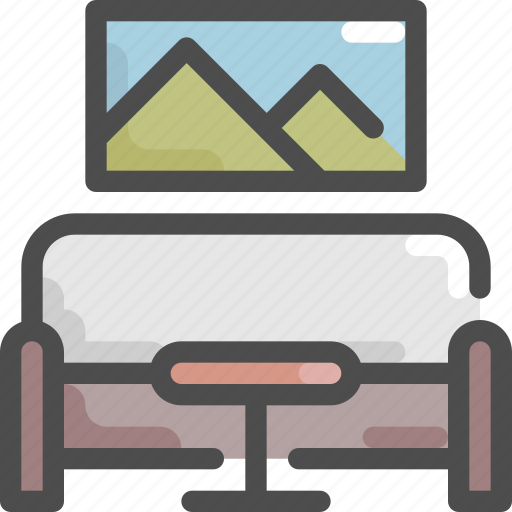 Furniture, house, interior, living room, picture, sofa, table icon - Download on Iconfinder
