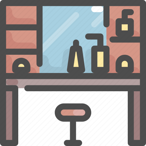 Beauty, chair, cosmetic, furniture, house, interior, vanity icon - Download on Iconfinder