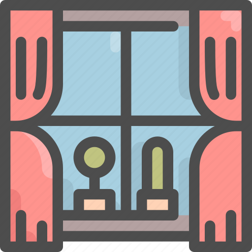 Cactus, curtain, furniture, house, interior, pot, window icon - Download on Iconfinder