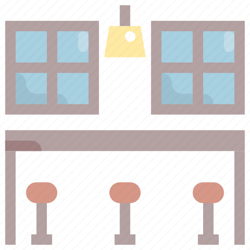 Furniture, house, interior, seat, table, window, workspace icon - Download on Iconfinder