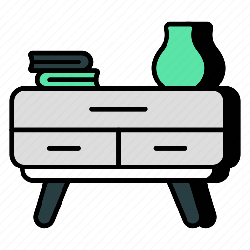 Drawer table, desk, tabletop, furniture, household accessory icon - Download on Iconfinder