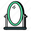 pedestal mirror, looking glass, reflector, folding mirror, hand mirror 