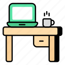 computer table, computer desk, tabletop, furniture, household accessory