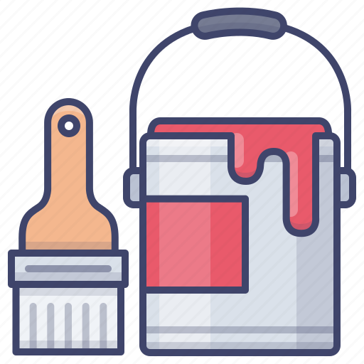 Brush, oil, paint, wall icon - Download on Iconfinder