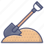 construction, sand, shovel, spade 