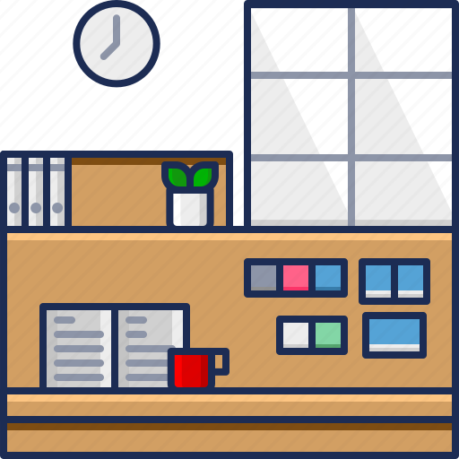 Furniture, desk, office, book, households icon - Download on Iconfinder