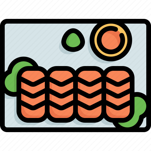 Salmon, sashimi, japan, japanese, dish, meal, cooking icon - Download on Iconfinder