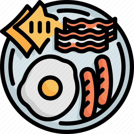 Breakfast, bread, food, cooking, egg, bacon, sausage icon - Download on Iconfinder