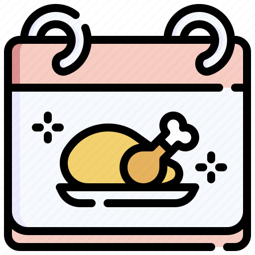 Chicken, turkey, leg, fast, food, calendar icon - Download on Iconfinder