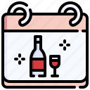 wine, bottles, alcohol, calendar, drink