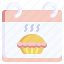pie, food, bakery, calendar, date