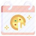 pizza, fast, food, junk, calendar, date