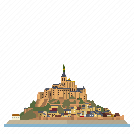 France, island, landmark, le mont-saint-michel, monastery, normandy, travel icon - Download on Iconfinder